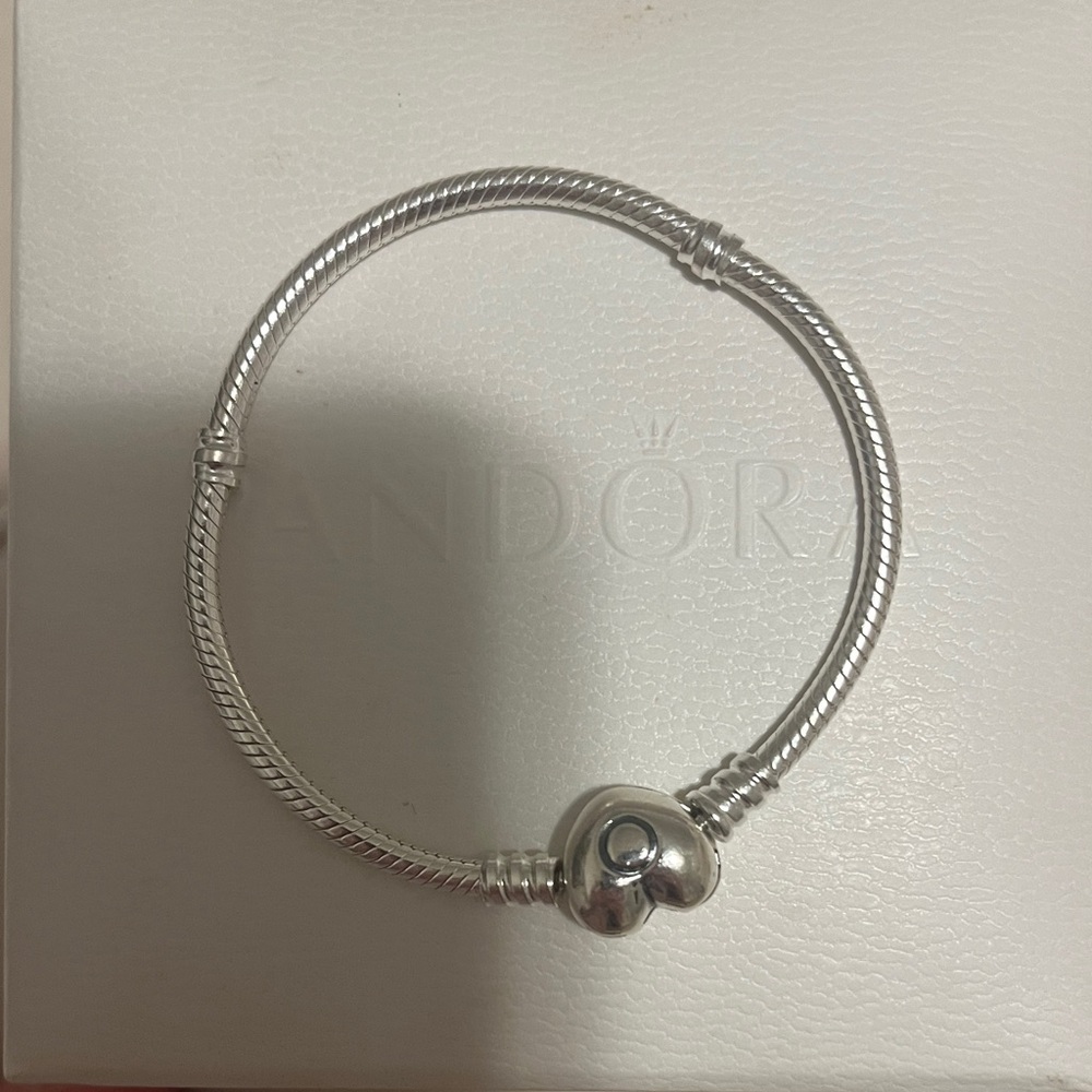 Pandora Silver Bracelet with Heart Charm
